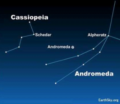 Andromeda Galaksisi ve Cassiopeia