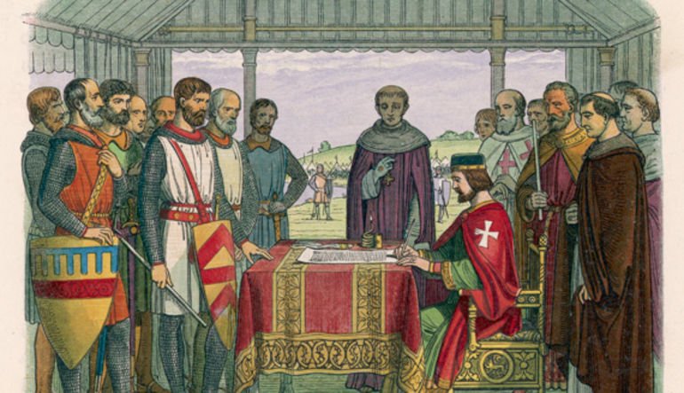 Magna Carta fermanını imzalama anı (temsili)
